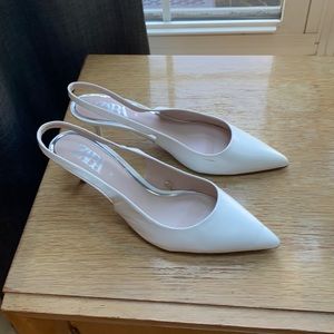 Zara white sling back shoes-Size 11